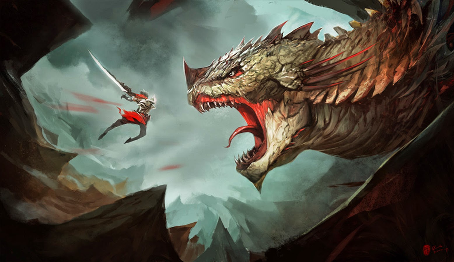 Dragon Warrior Sword Fighting Clash Fantasy HD Wallpaper N8