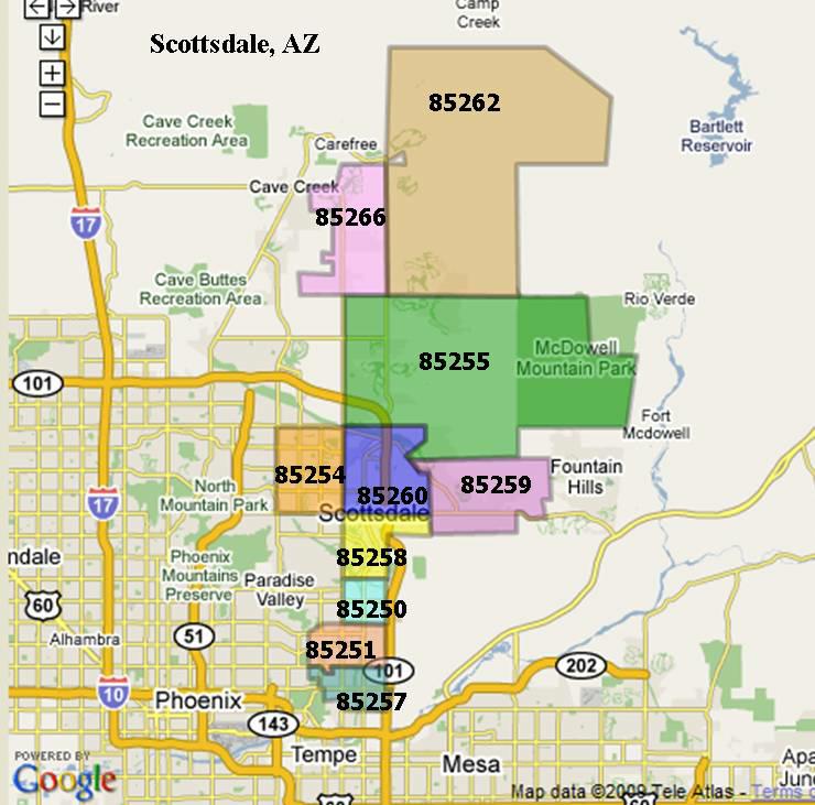 Free Download Scottsdale Az Zip Code Map 740x731 For Your