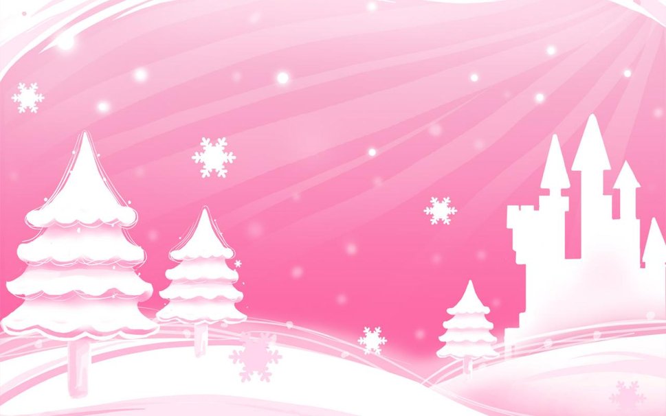 Blirk Pink Christmas Trees Forist Wallpaper