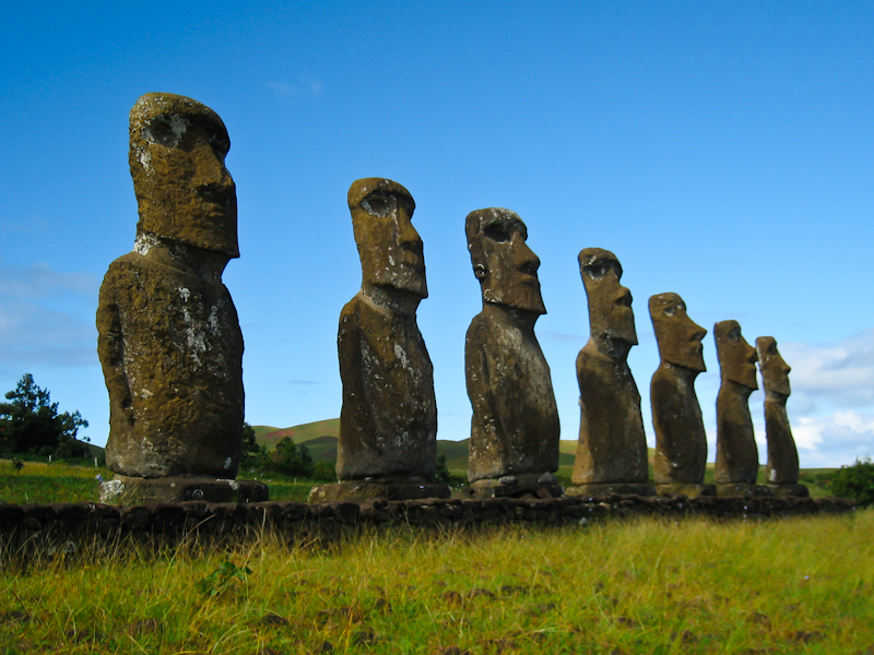 The Moai at Ahu Akivi These ones actually look at the sea Most of