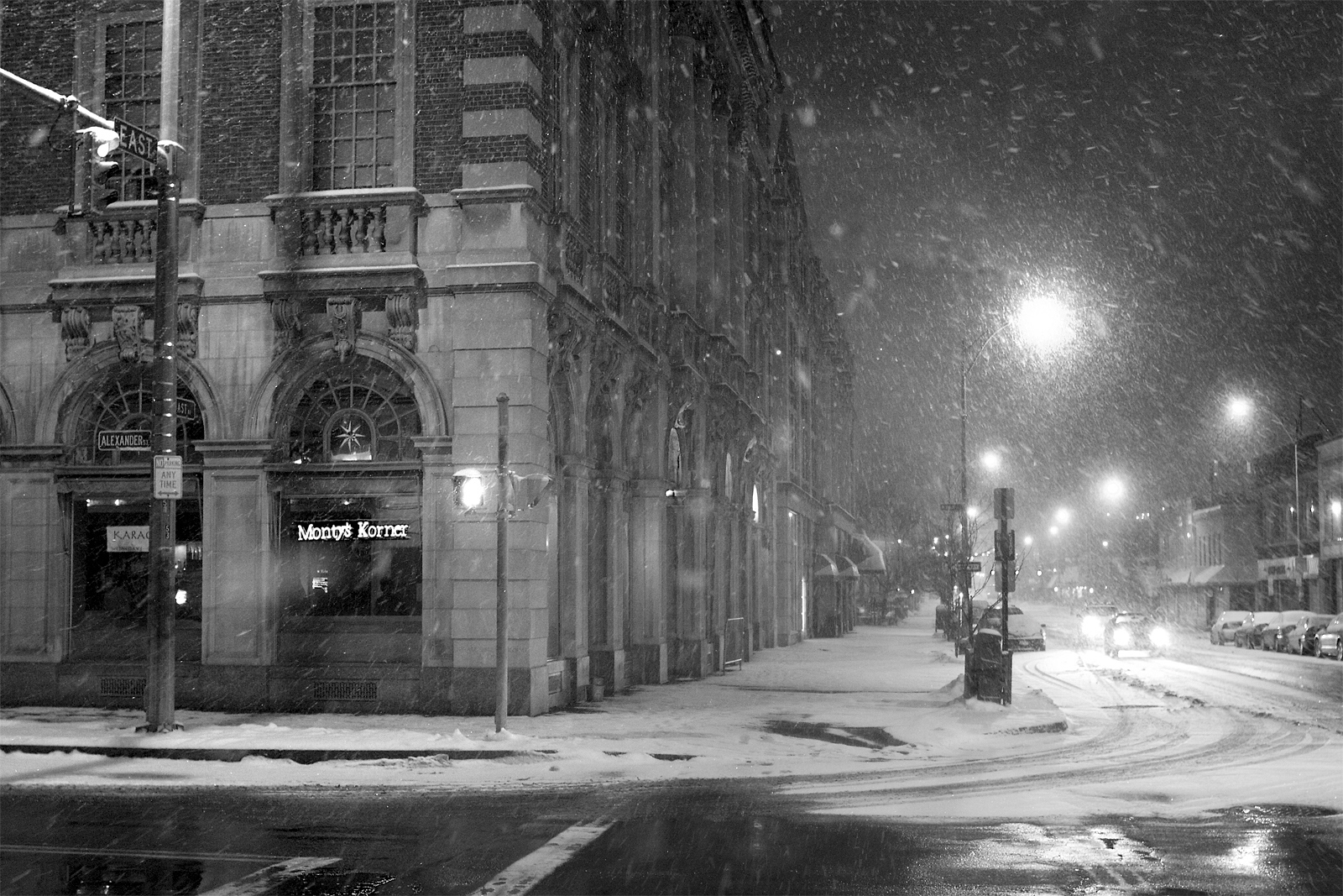 snowy street at night   Beautiful Places Photo 13815695