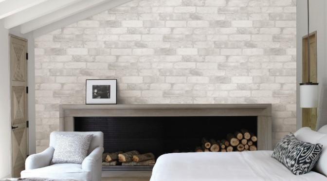 Fine Decor Reclaimed Brick Wallpaper White