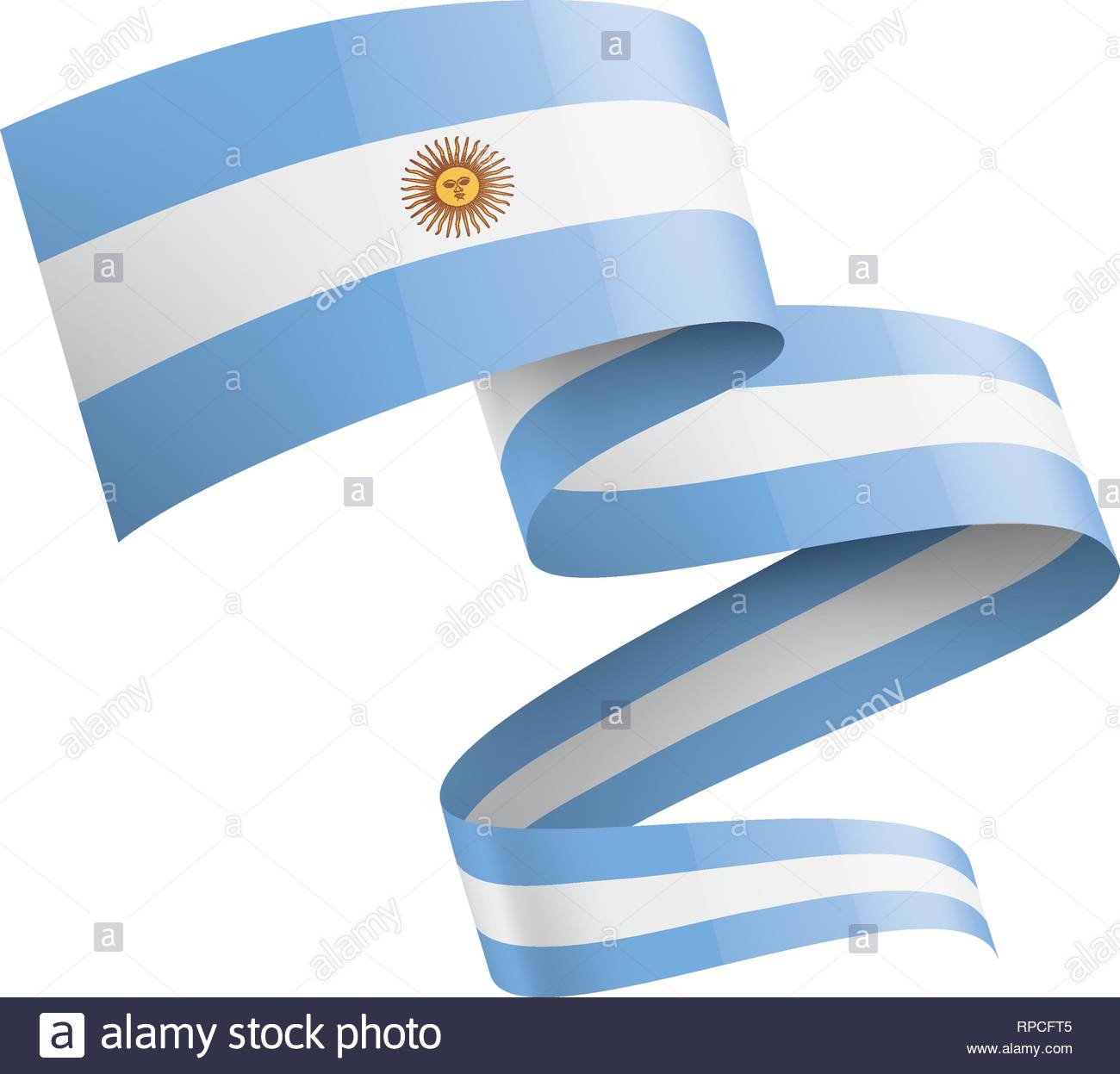 Argentina Flag Vector Illustration On A White Background Stock