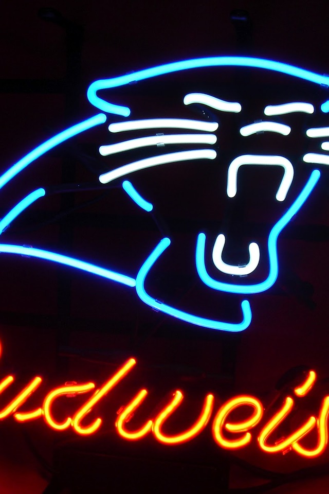 Neon Carolina Panthers and Budweiser Wallpaper for iPhone 4