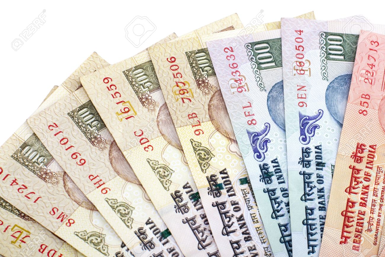 Indian Rupee Bank Notes On White Background Stock Photo Picture