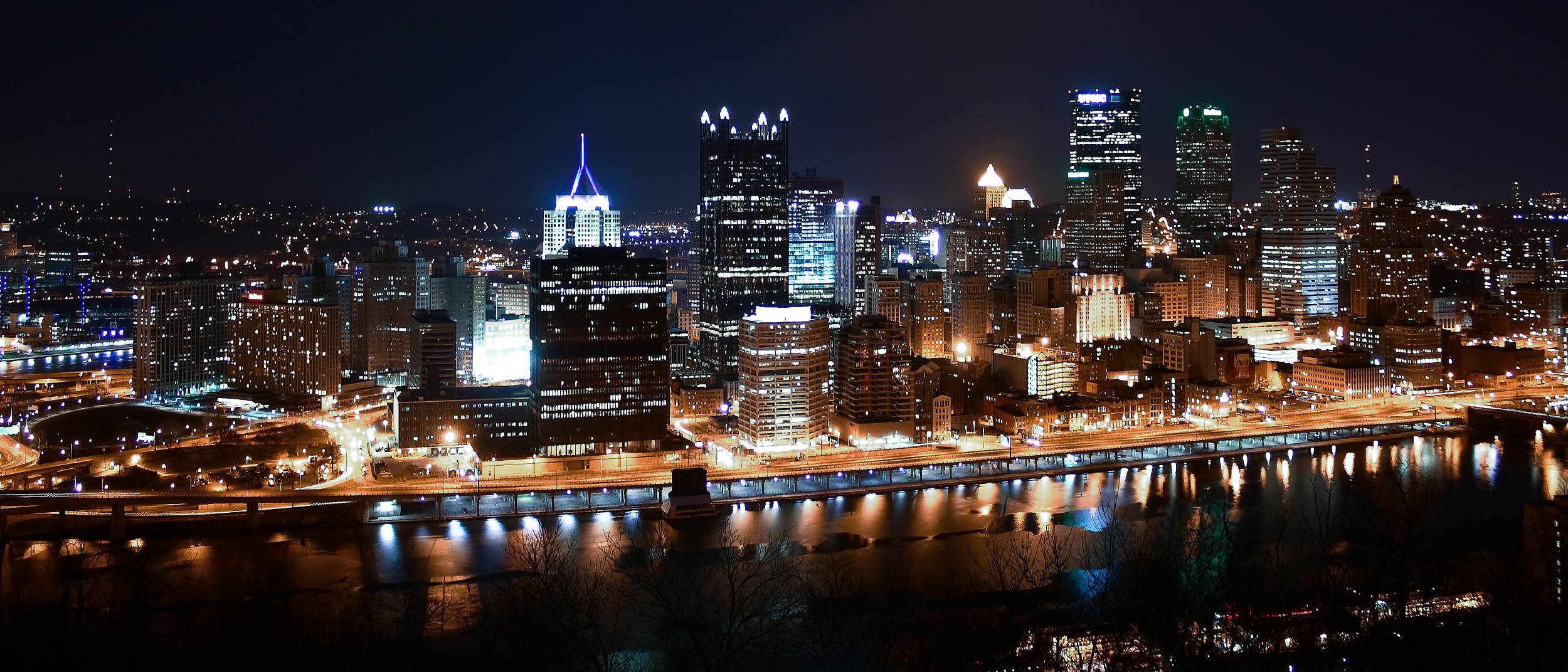 Pittsburgh At Night Pennsylvania Desktop Wallpaper And Background