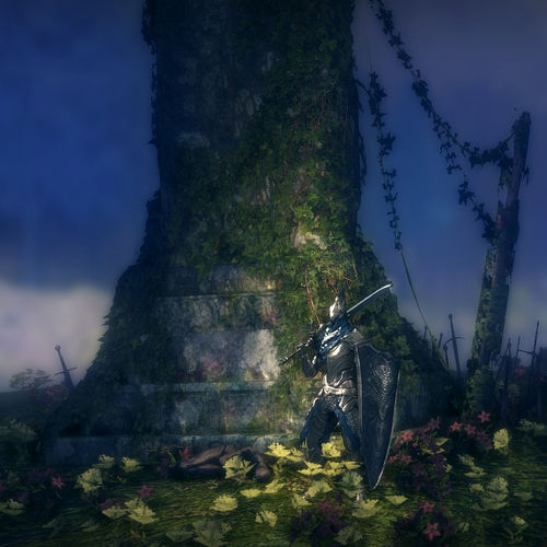 Qr Code For HD Dark Souls Posing Near Tree Wallpaper
