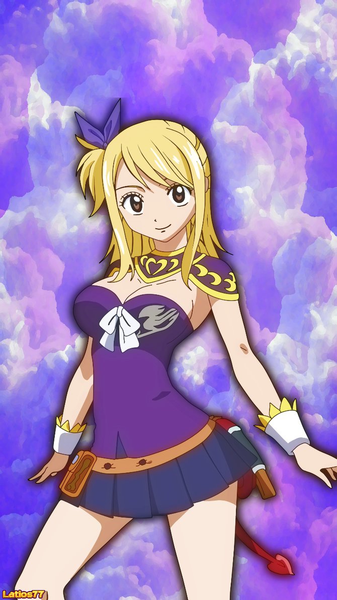 Fairy Tail Lucy Purple iPhone Wallpaper By Latios77