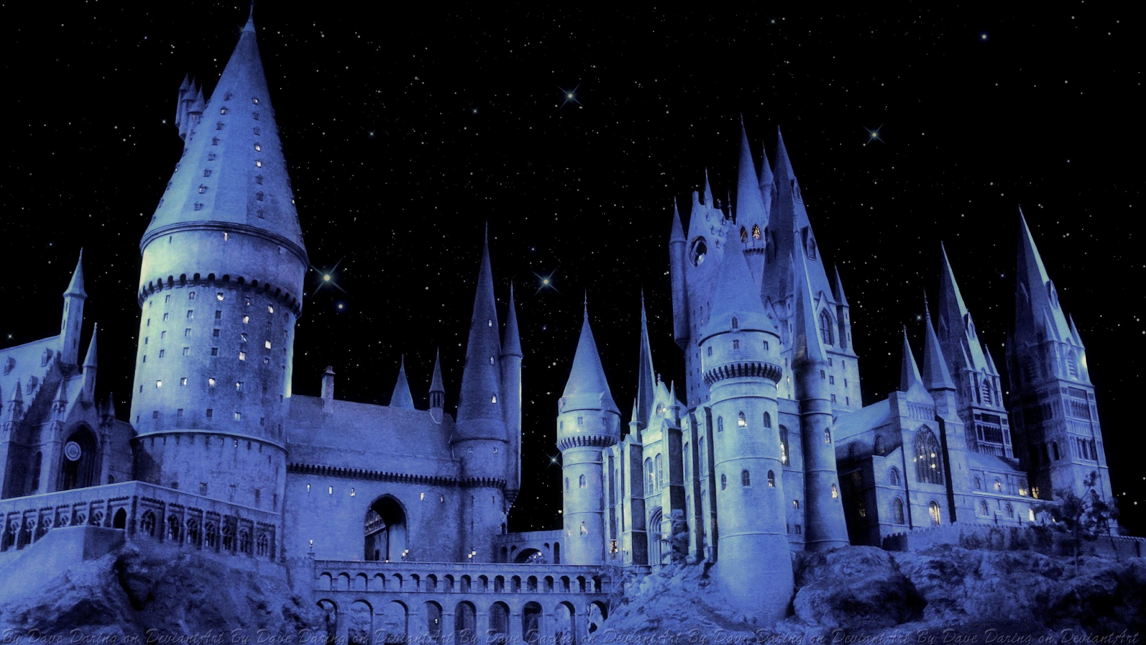 Hogwarts Castle Night Wallpaper By Dave Daring