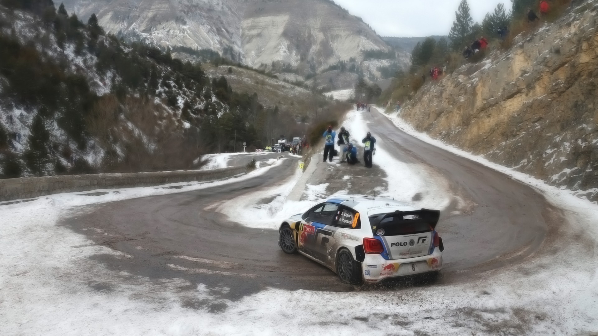 Snow Turn Racing Rally Cars Drift Volkswagen Polo R Wrc
