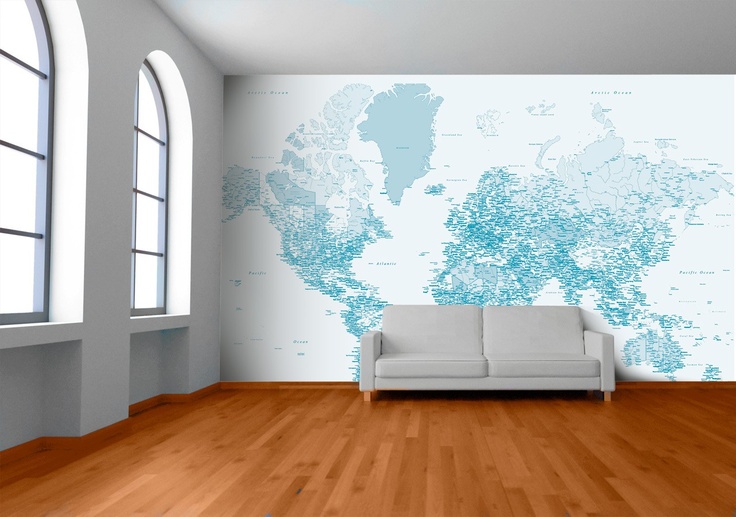 World Map Wallpaper House Ideas