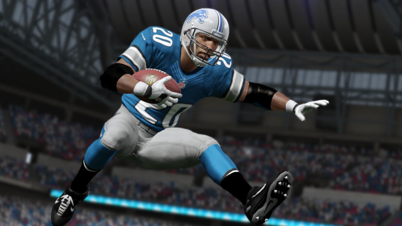 Barry Sanders Tackles Adrian Peterson To Win Madden Nfl Cover