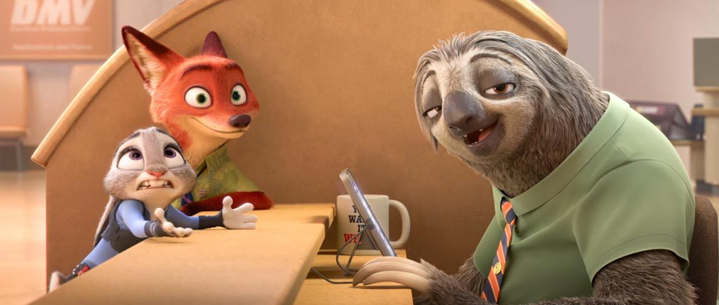 Zootopia Sloth Trailer Screenshot Nick Wilde Judy Hopps 79 Turn The