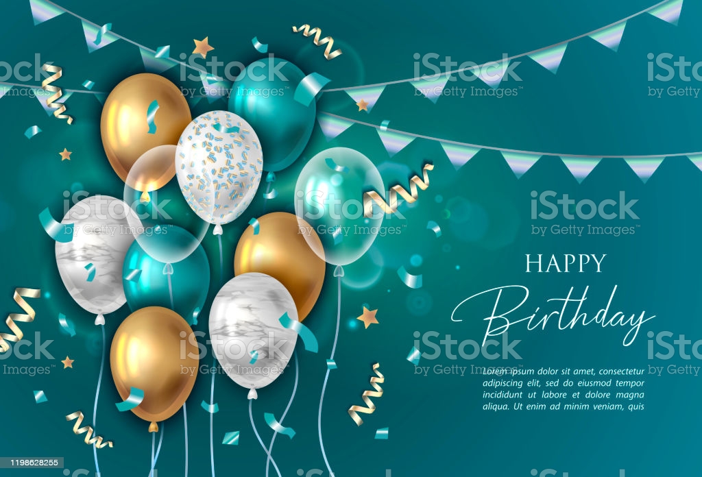 Happy BirtHDay Background With Balloons Stock Illustration
