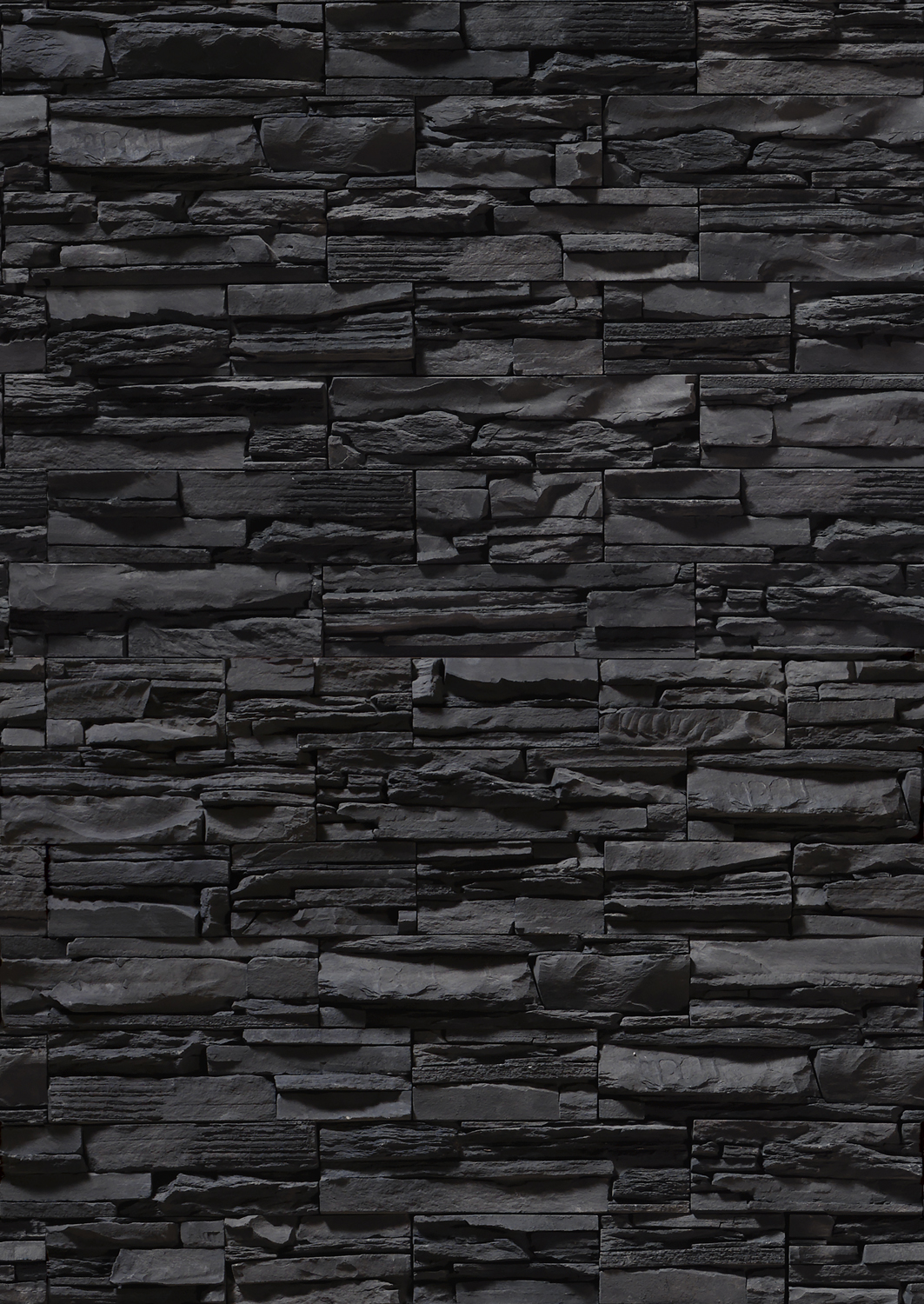 Black Stone Wall Blocks Bricks From Background Texture