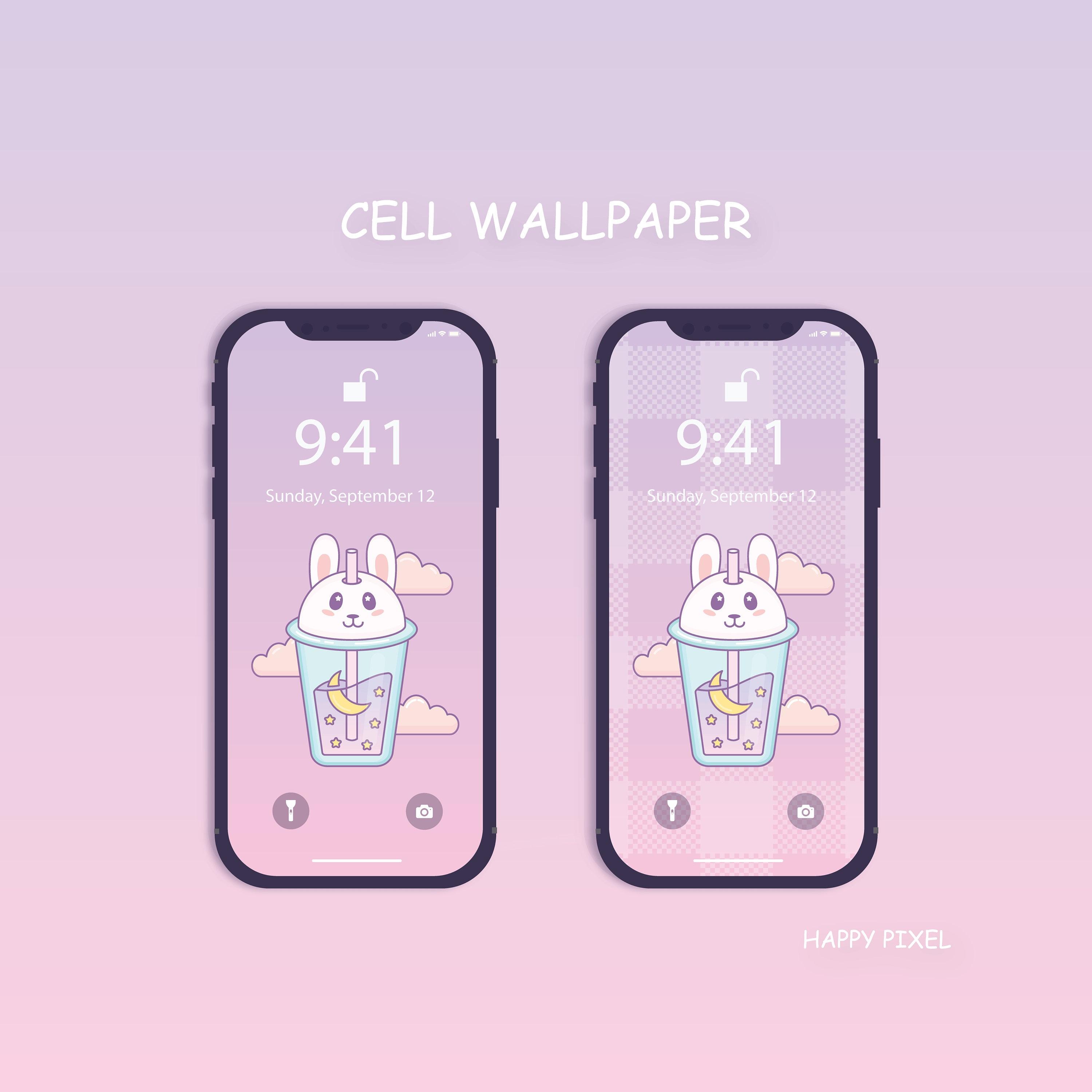 Cute Bunny Tea Phone Wallpaper Kawaii