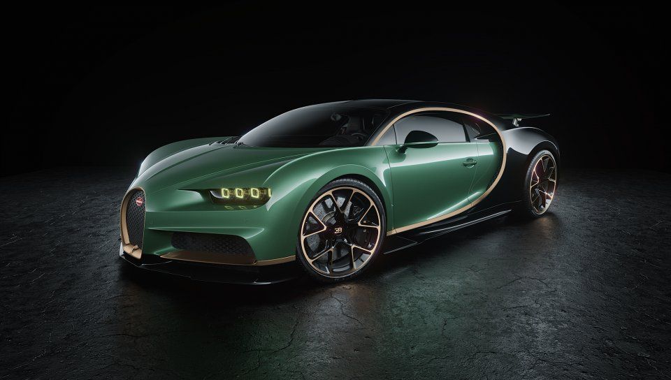 Green Bugatti Chiron Digital Art Wallpaper
