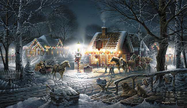 Details About Terry Redlin Christmas Print Sweet Memories