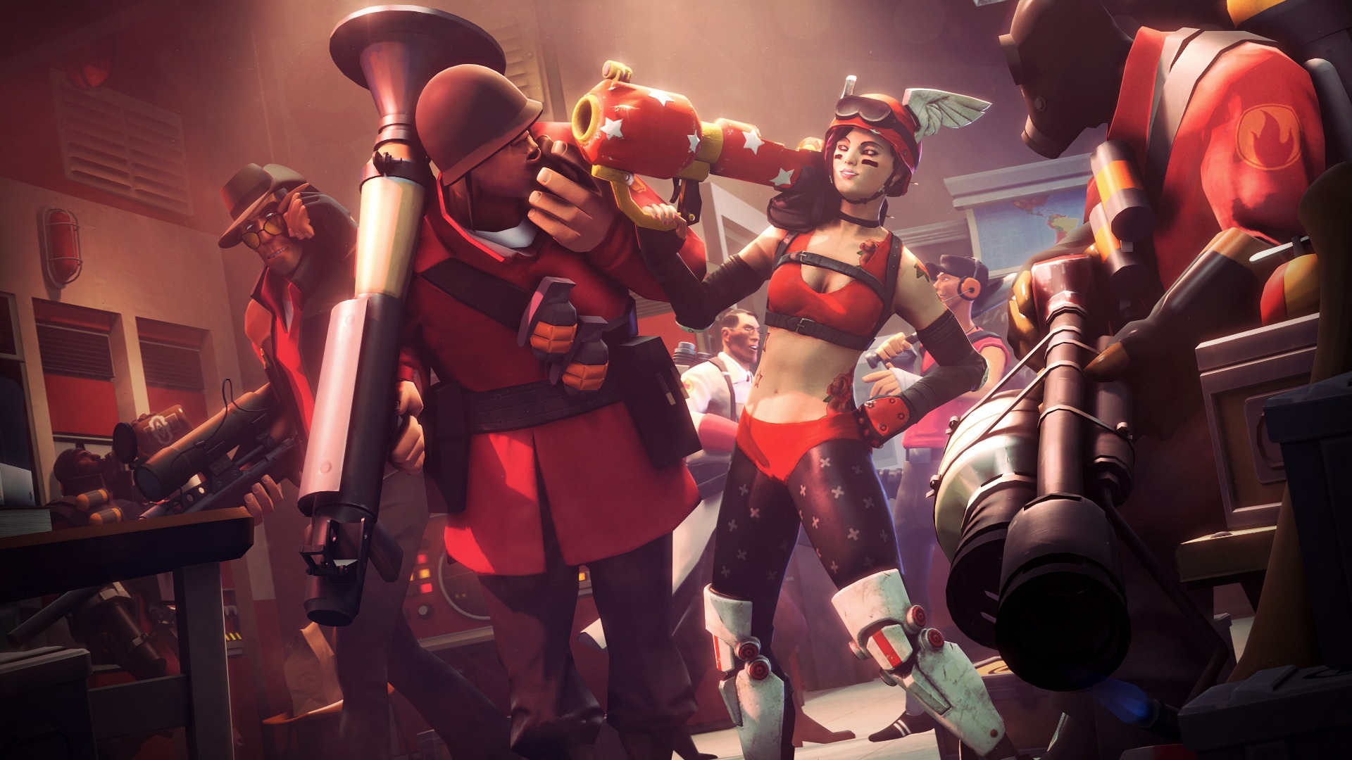 Magabeth Mod Team Fortress Wallpaper A Girl Guys Guns