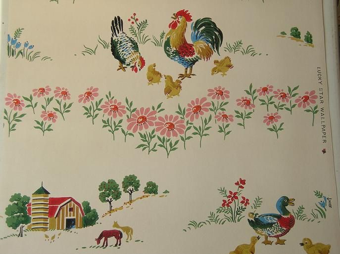 Vintage Wallpaper For A 50s Kitchen Retro Prints Pinter