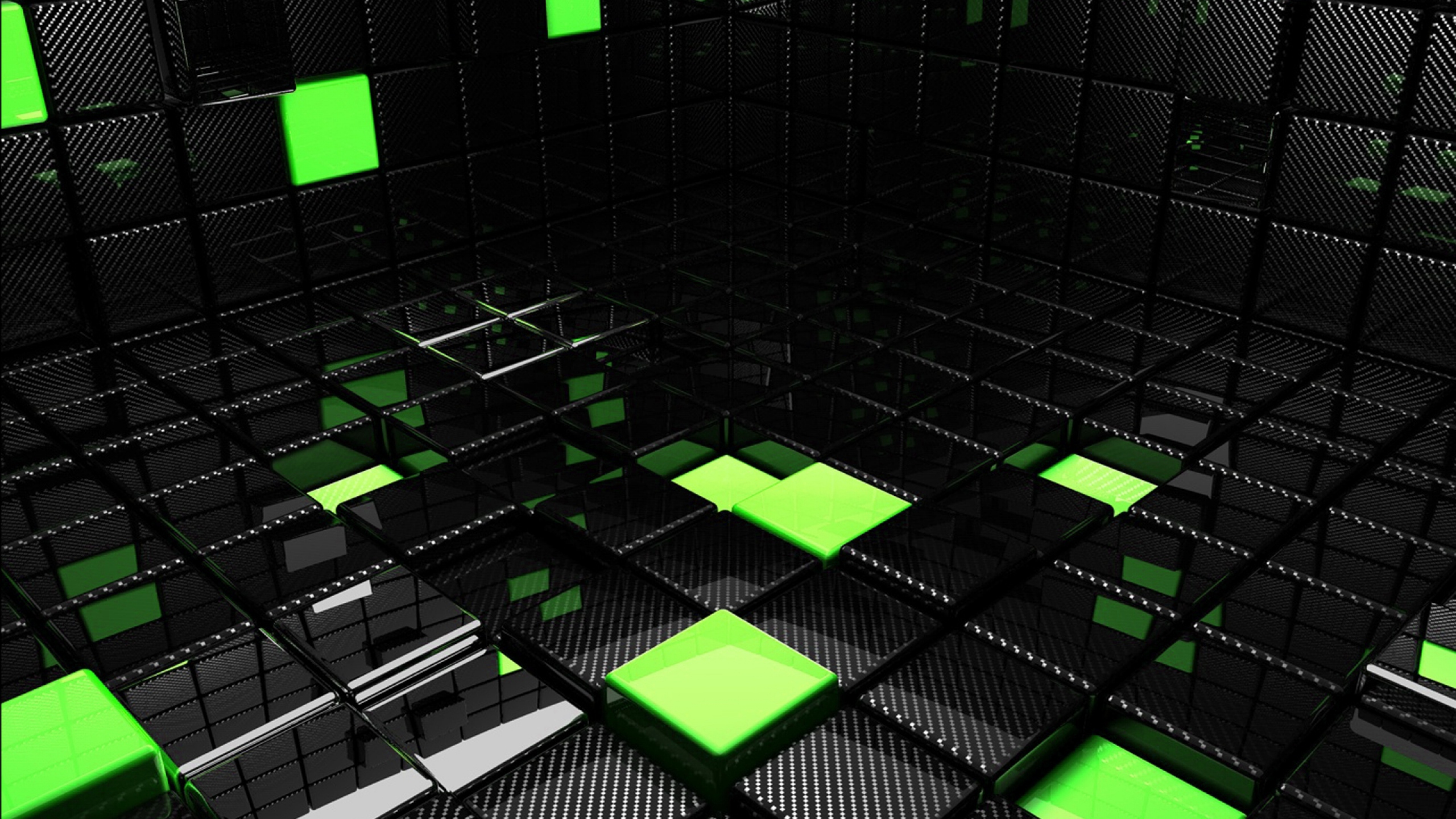 Cube Square Green Black Space Wallpaper Background Mac Imac