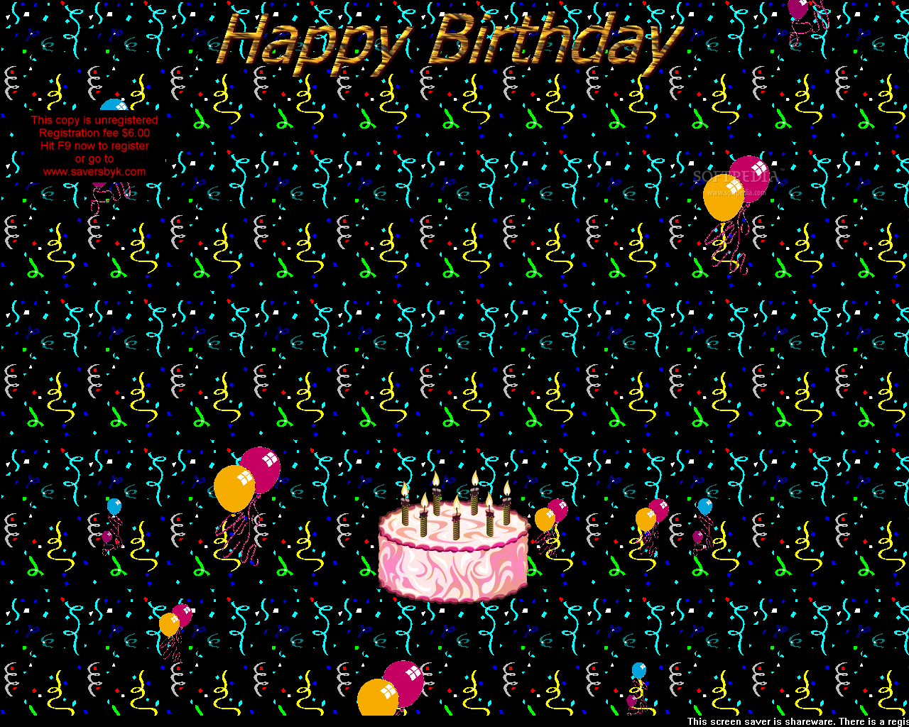 Screensaver BirtHDay Cake Balloon