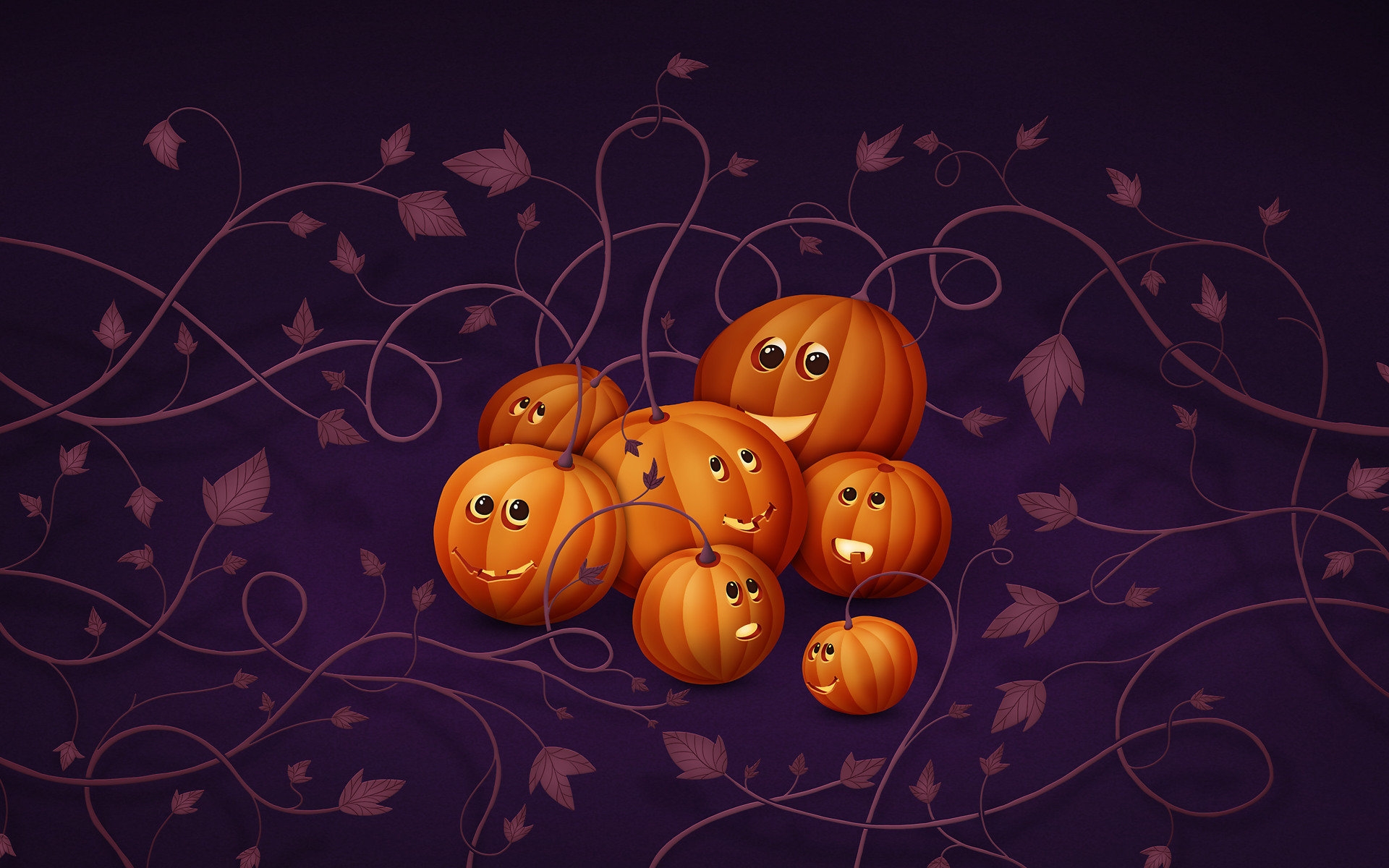 Halloween Drawn Pumpkins Wallpaper And Image