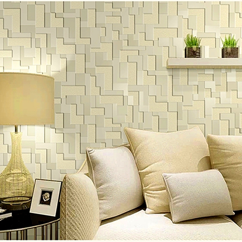 White Light Yellow Gray Color 3d Wallpaper Thick Waterproof