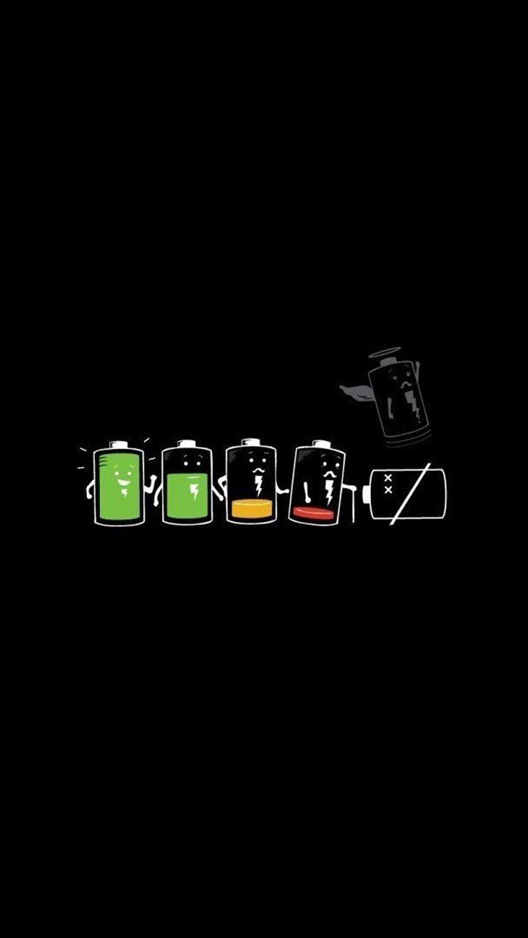 The Battery Life Funny Cartoon Art iPhone Wallpaper Tap To See