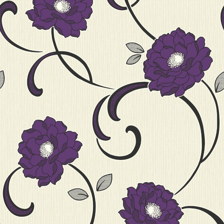 Wallpaper Fd30425 Cream Purple Fine Decor Textured