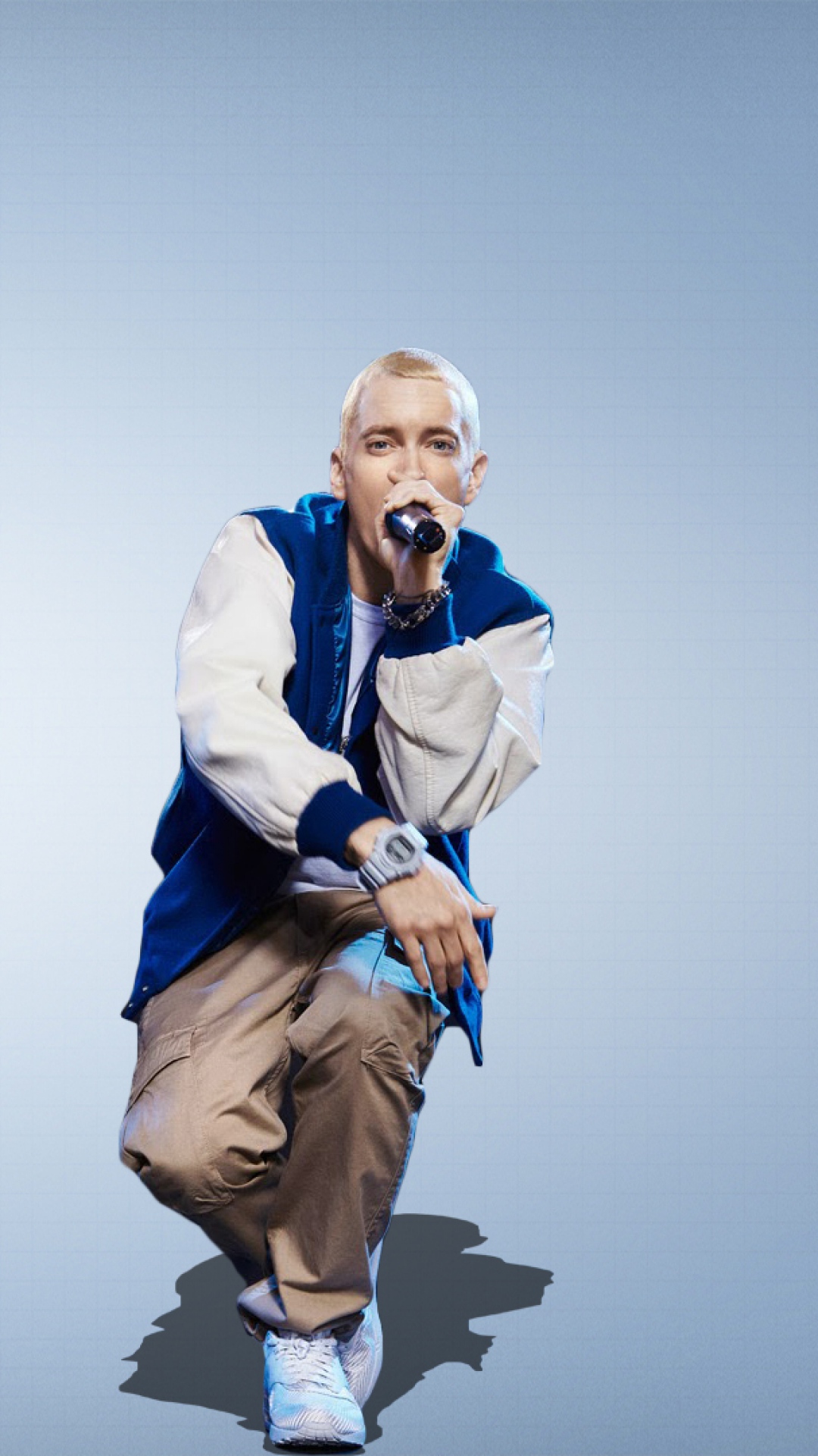 HD Background Eminem Singer Blue Logo Wallpaper