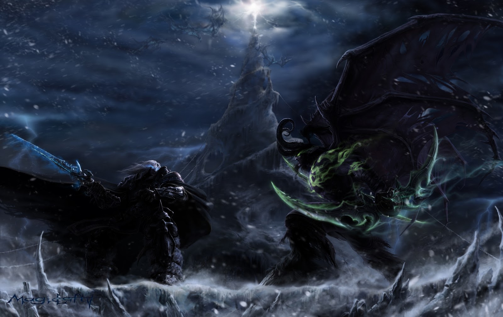 Vs Illidan Stormrage Wallpaper HD World Of Warcraft Arthas
