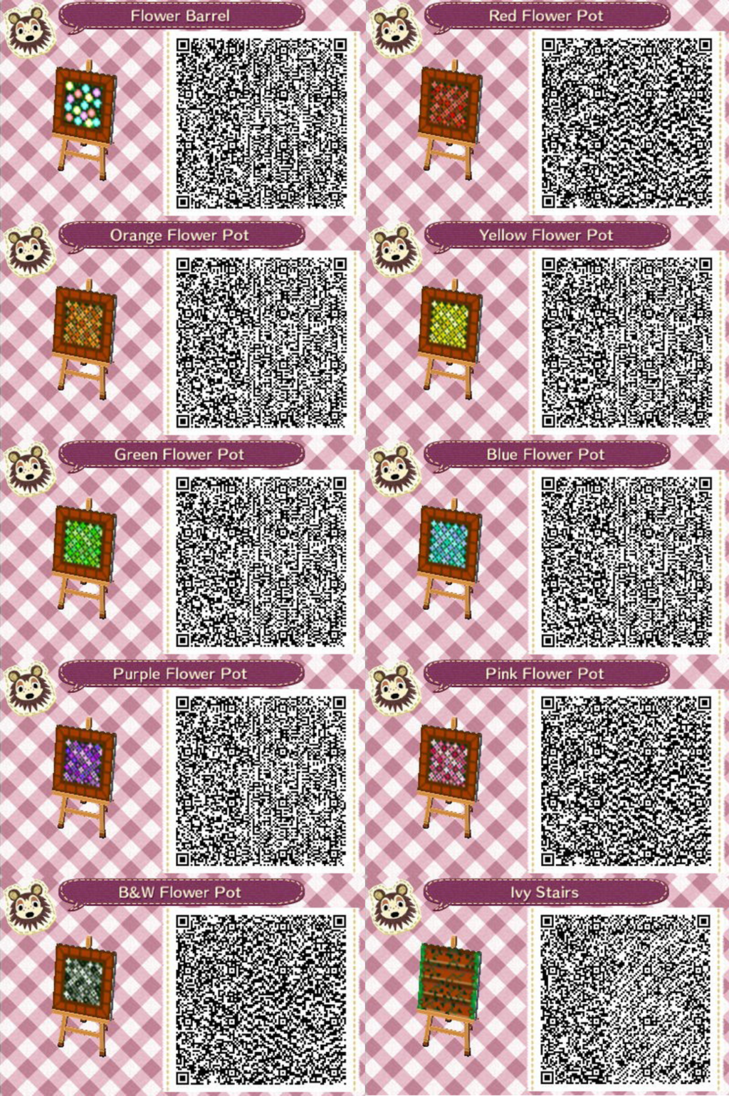 Acnl Flower And Stairs Qr Codes By Codez