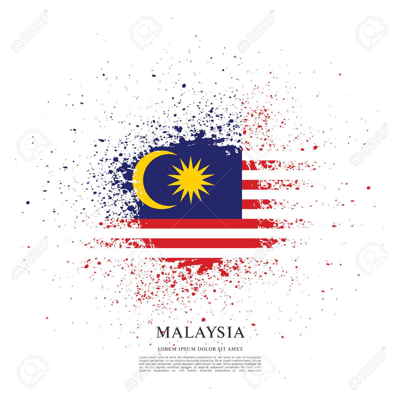 Flag Of Malaysia Brush Stroke Background Royalty Cliparts