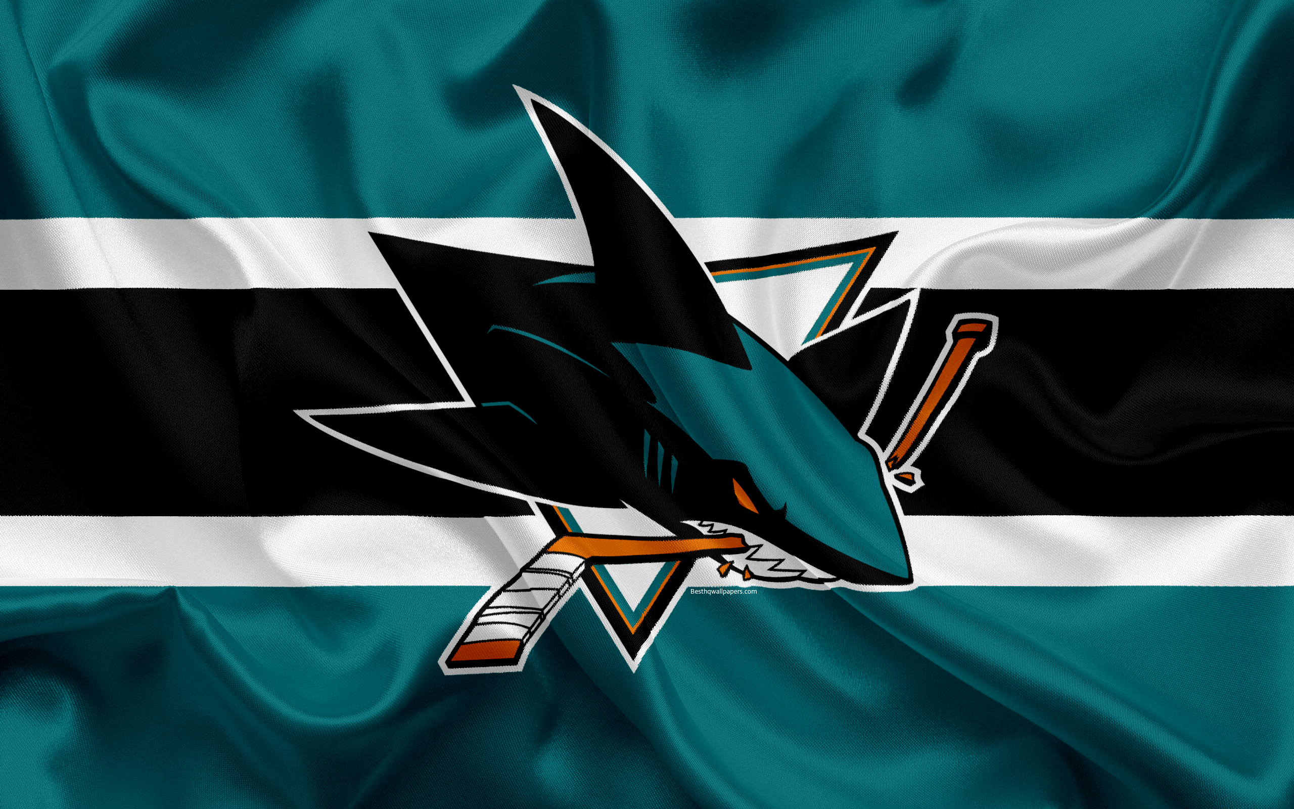Download wallpapers San Jose Sharks hockey club NHL emblem