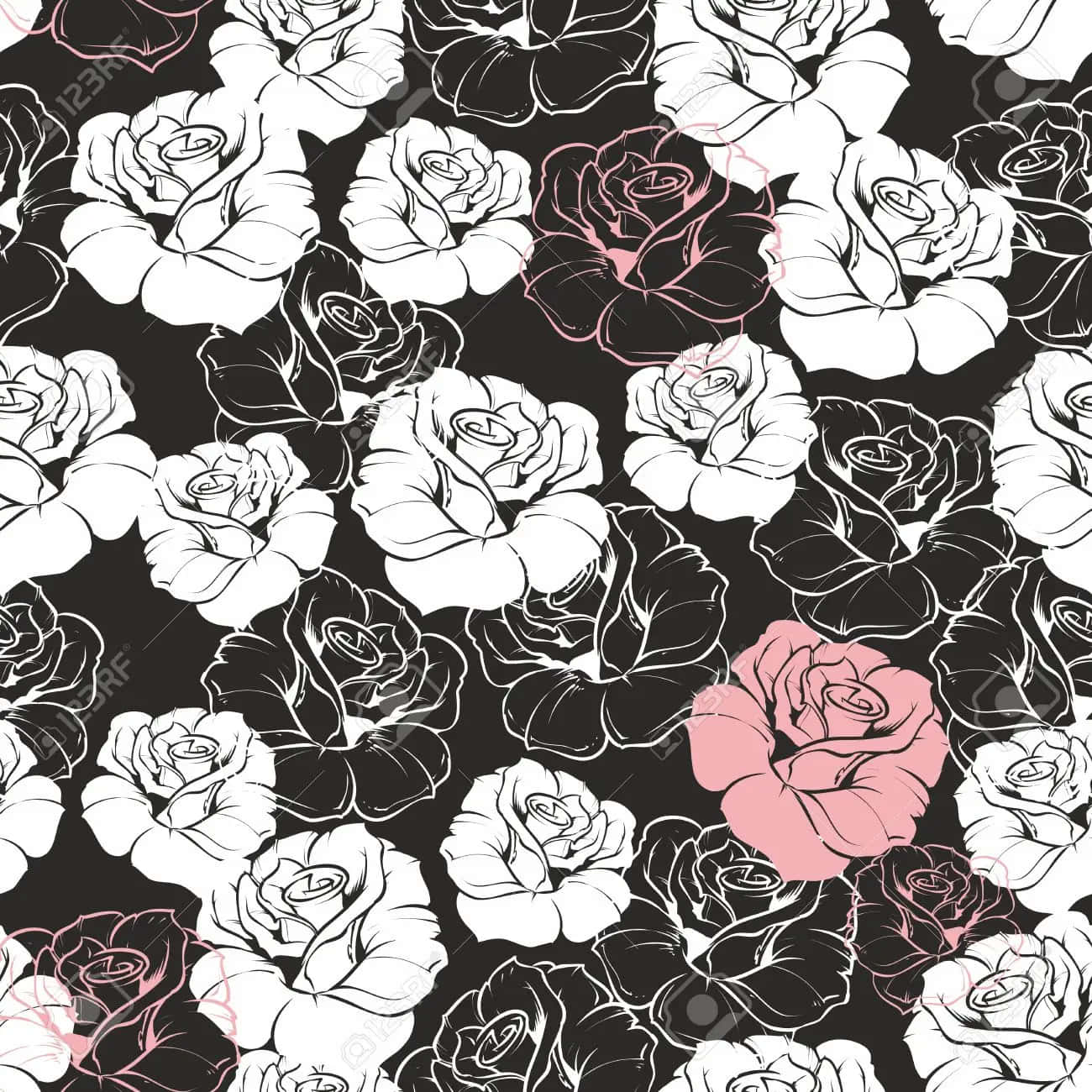 Pink Black And White Wallpaper