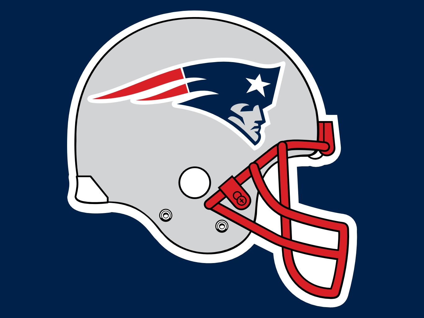 A closeup of a New England Patriots NFL team helmet isolated on white  background Stock Photo - Alamy