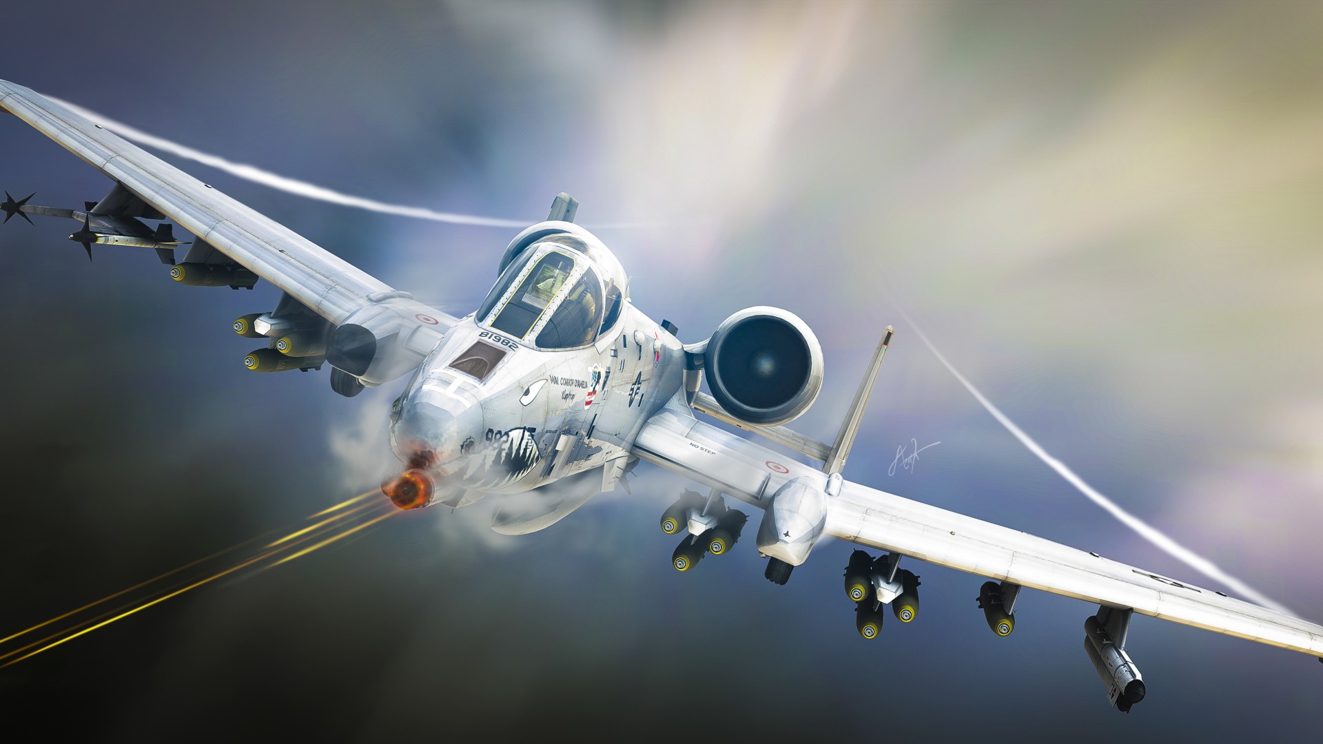 A10 Tankbuster Attack Aircraft Airplane Aviation Art