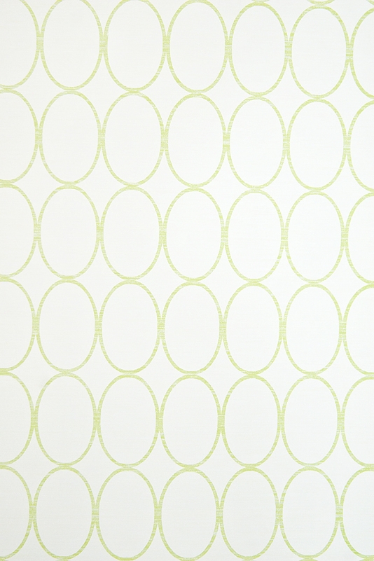  Wallpaper White wallpaper with geometric oval design in pale green
