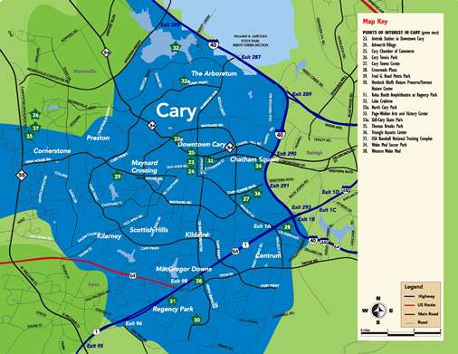 Cary City Cvb Map Resized