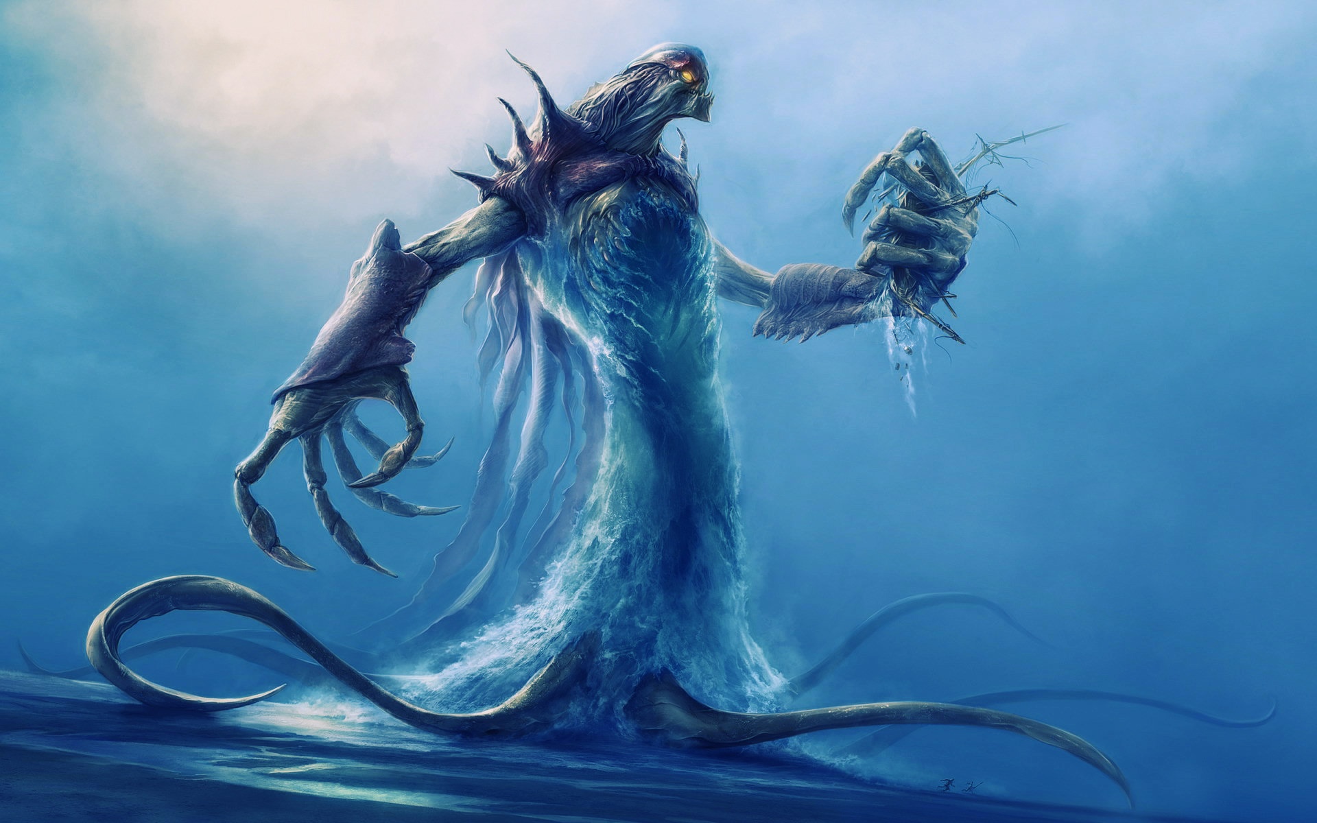 Uploads Fantasy Weird Deep Sea Creatures Background Wallpaper Jpg