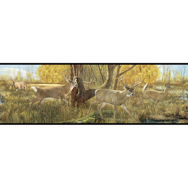 Free download MTA1NzExODc2WESTERN DEER ANTLERS Green Wallpaper Border