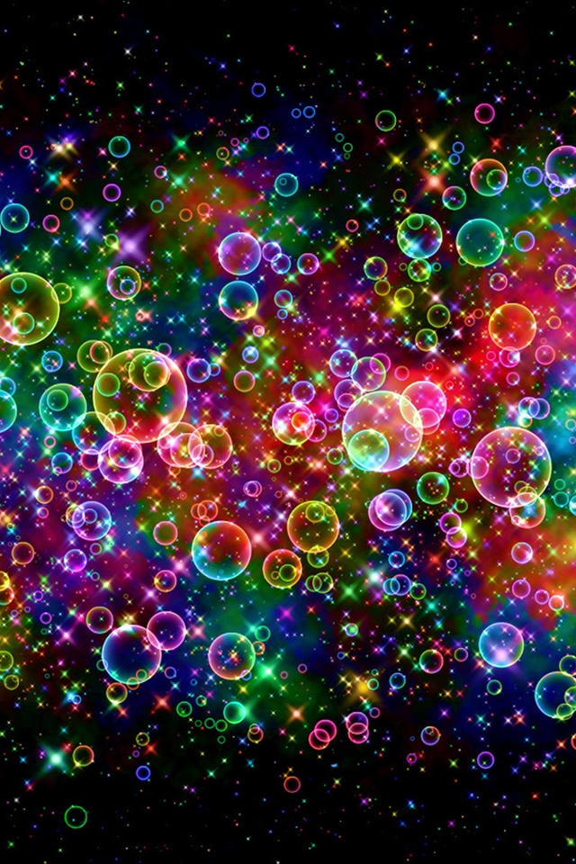 Colorful Bubbles iPhone 4s Wallpaper