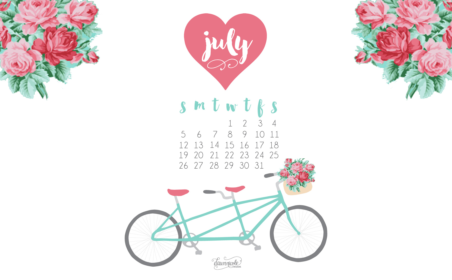 Desktop Wallpaper Calendar July On