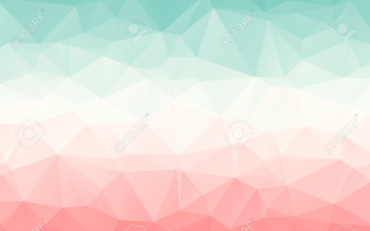 Gradient Turquoise Light Red Pink Vector Polygonal Abstract