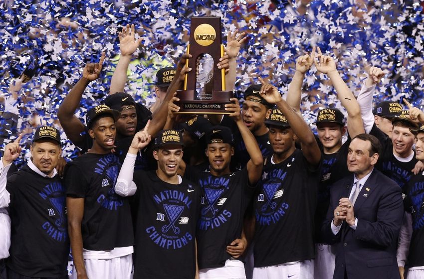 Apr Indianapolis In Usa Duke Blue Devils Players Lift The