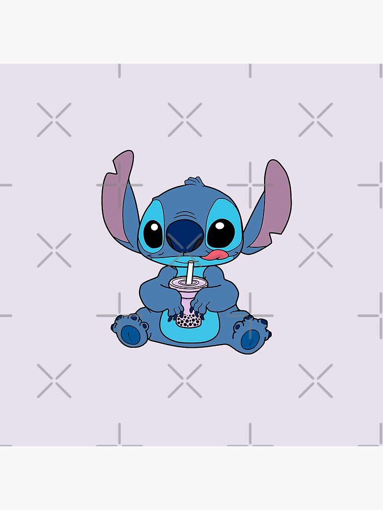 Stitch Drinking Boba Coloring Pages