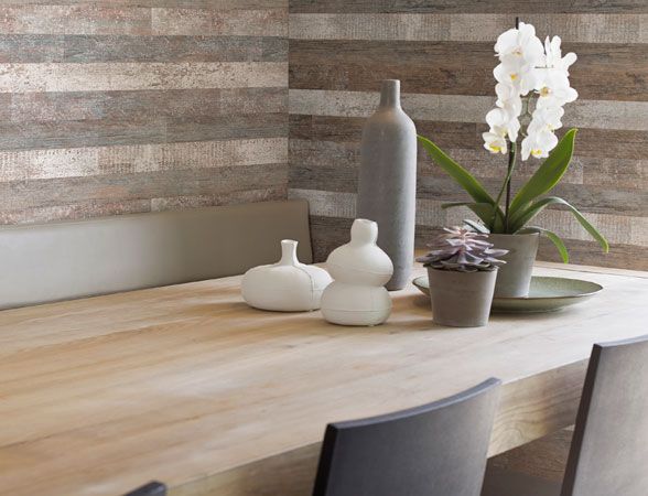 Recycled Industrial Wood Look Wallpaper From Aspiring Walls Adds