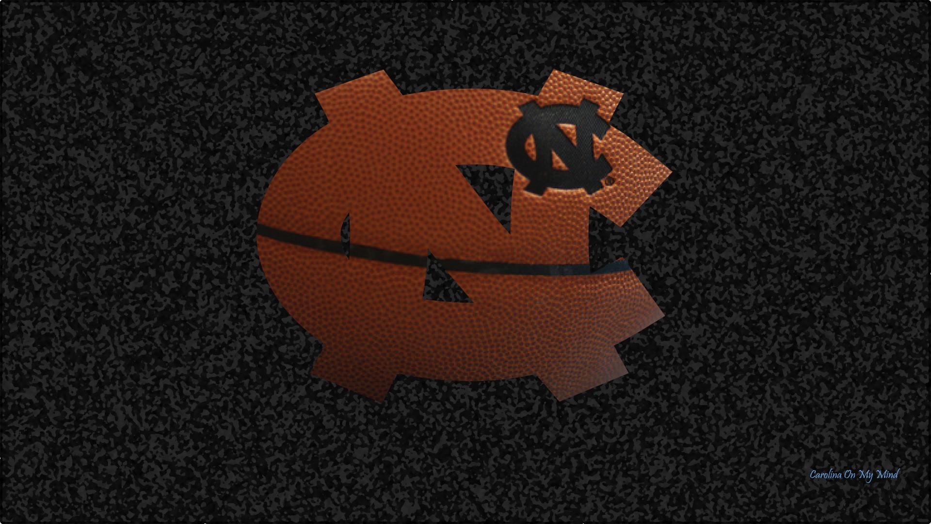 Unc Wallpaper Basketball Grain Nc Logo On Textured Black Background