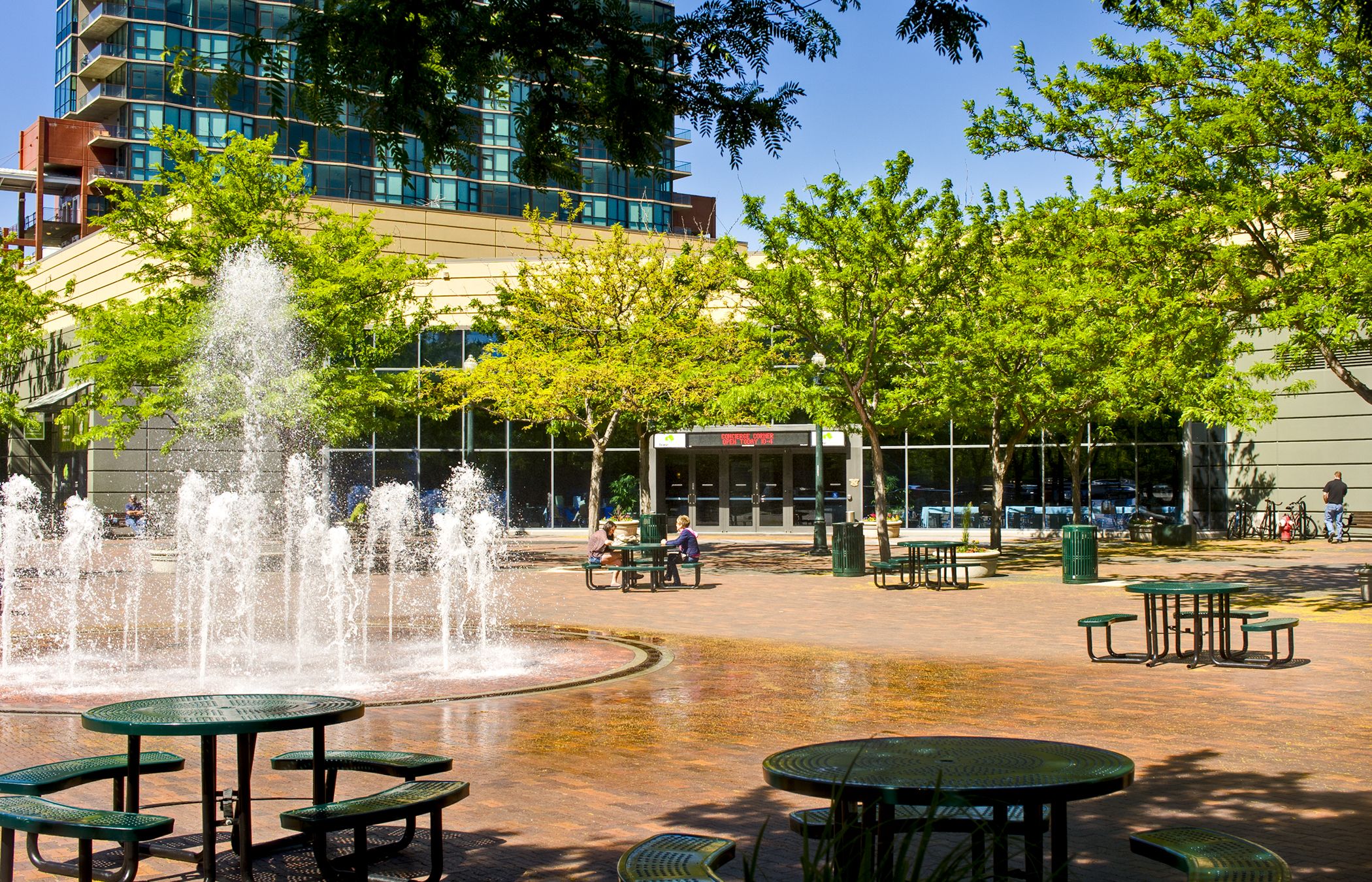 The Grove Plaza In Downtown Boise Centre Background